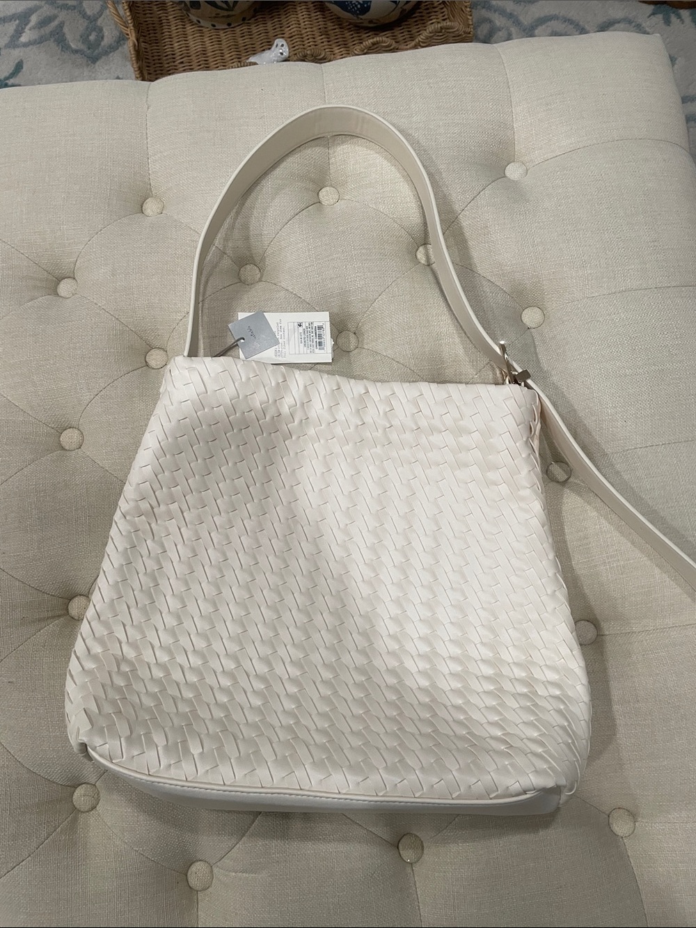 a new day Woven Hobo Bag in Off-White